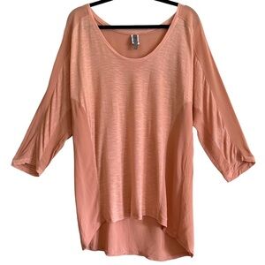 XCVI Casual Lightweight Lagenlook Minimalist Relaxed Fit Dolman Sleeves Top Sz L